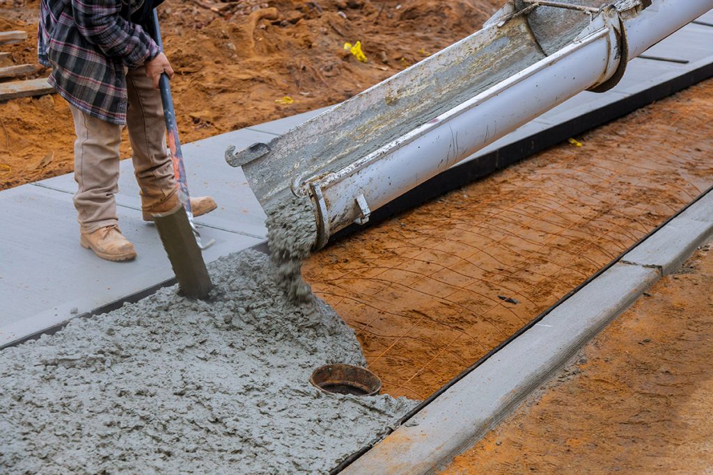 Concrete being layed